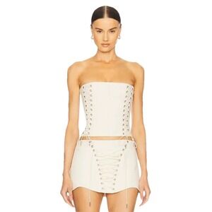 Revolve LOBA Madonna Corset Set Mini‎ Skirt & Top Ivory Size S Party Festival